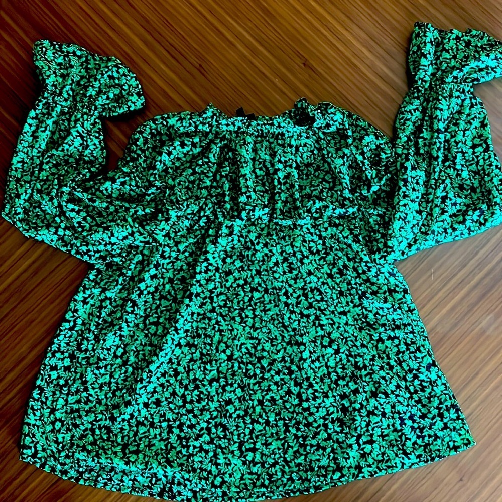 Green and Black Blouse